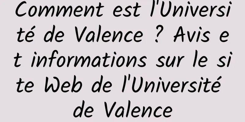 Comment est l'Université de Valence ? Avis et informations sur le site Web de l'Université de Valence