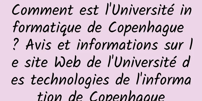 Comment est l'Université informatique de Copenhague ? Avis et informations sur le site Web de l'Université des technologies de l'information de Copenhague