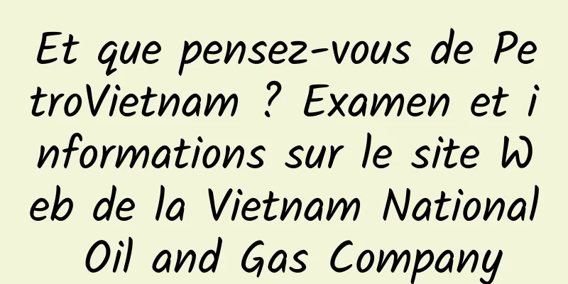 Et que pensez-vous de PetroVietnam ? Examen et informations sur le site Web de la Vietnam National Oil and Gas Company