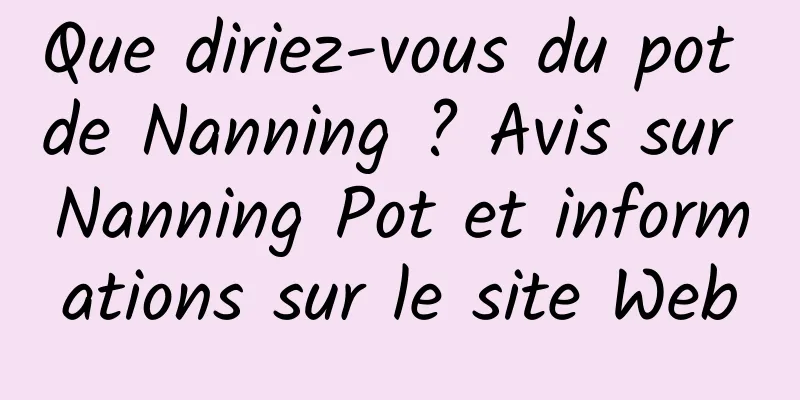 Que diriez-vous du pot de Nanning ? Avis sur Nanning Pot et informations sur le site Web