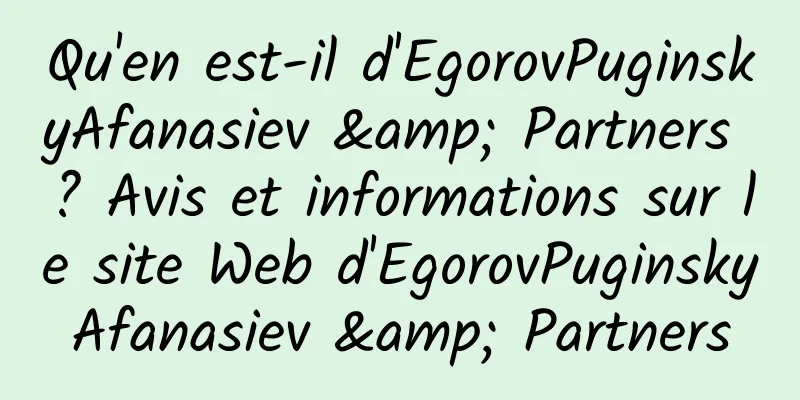 Qu'en est-il d'EgorovPuginskyAfanasiev & Partners ? Avis et informations sur le site Web d'EgorovPuginskyAfanasiev & Partners