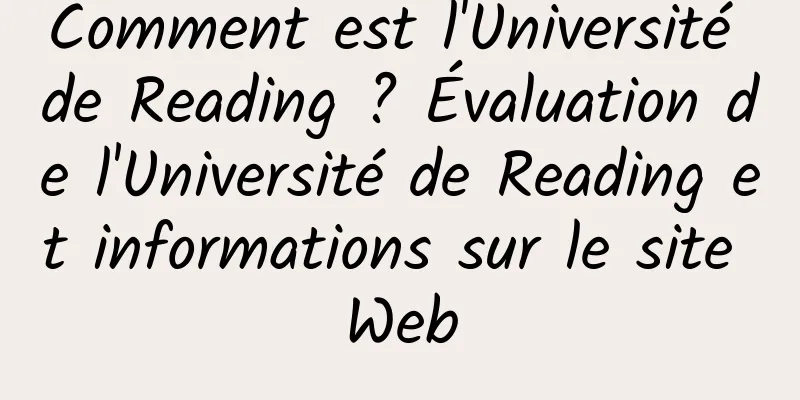 Comment est l'Université de Reading ? Évaluation de l'Université de Reading et informations sur le site Web