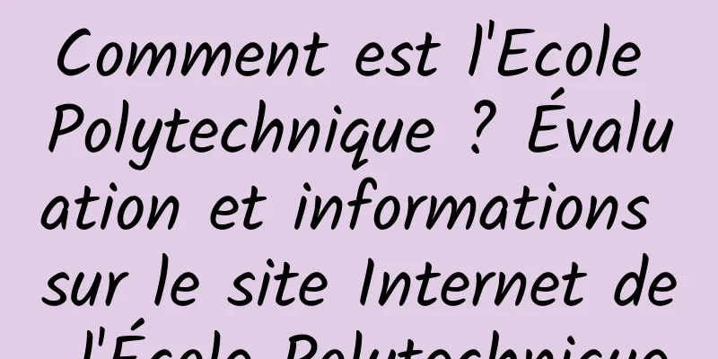 Comment est l'Ecole Polytechnique ? Évaluation et informations sur le site Internet de l'École Polytechnique