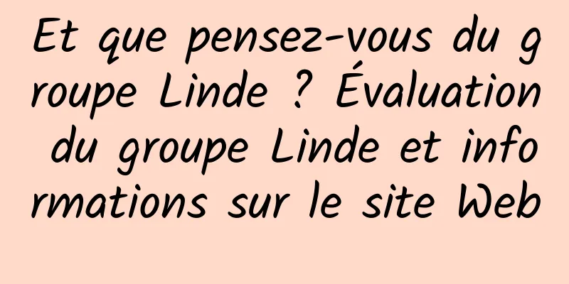 Et que pensez-vous du groupe Linde ? Évaluation du groupe Linde et informations sur le site Web