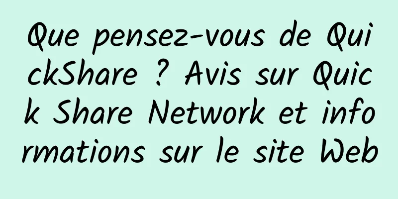 Que pensez-vous de QuickShare ? Avis sur Quick Share Network et informations sur le site Web