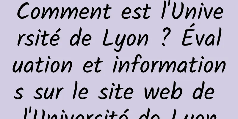Comment est l'Université de Lyon ? Évaluation et informations sur le site web de l'Université de Lyon