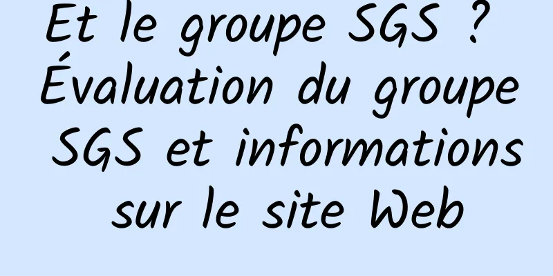 Et le groupe SGS ? Évaluation du groupe SGS et informations sur le site Web