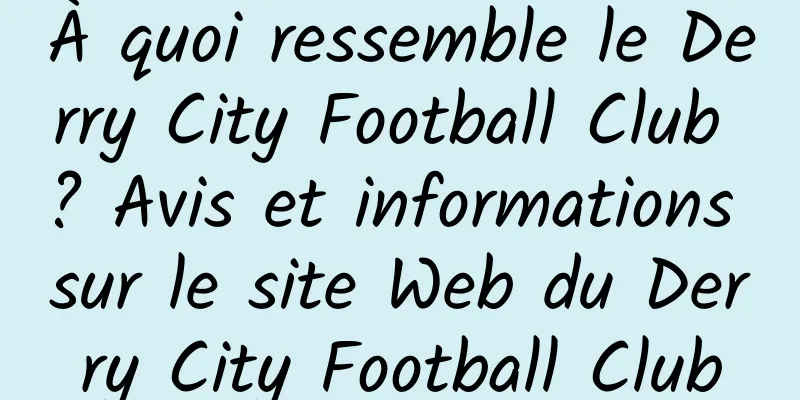 À quoi ressemble le Derry City Football Club ? Avis et informations sur le site Web du Derry City Football Club
