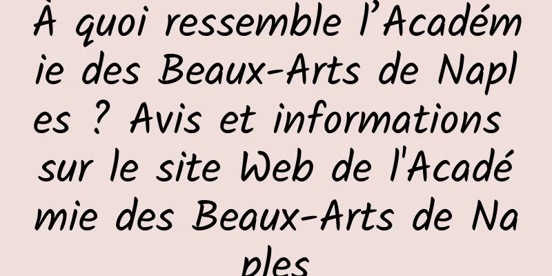 À quoi ressemble l’Académie des Beaux-Arts de Naples ? Avis et informations sur le site Web de l'Académie des Beaux-Arts de Naples