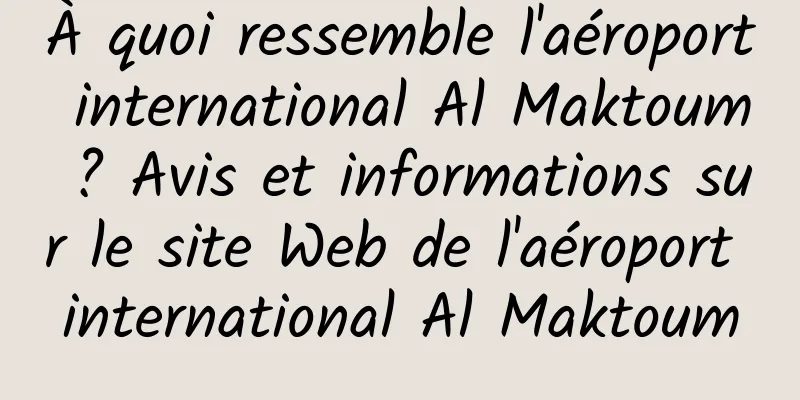 À quoi ressemble l'aéroport international Al Maktoum ? Avis et informations sur le site Web de l'aéroport international Al Maktoum