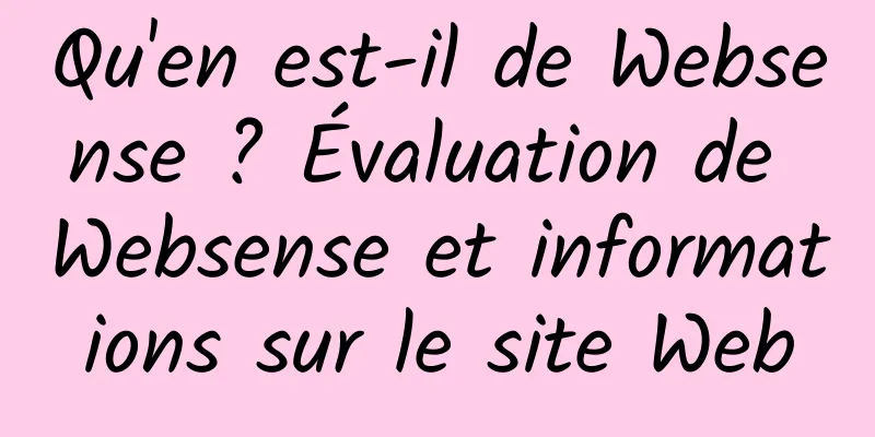Qu'en est-il de Websense ? Évaluation de Websense et informations sur le site Web