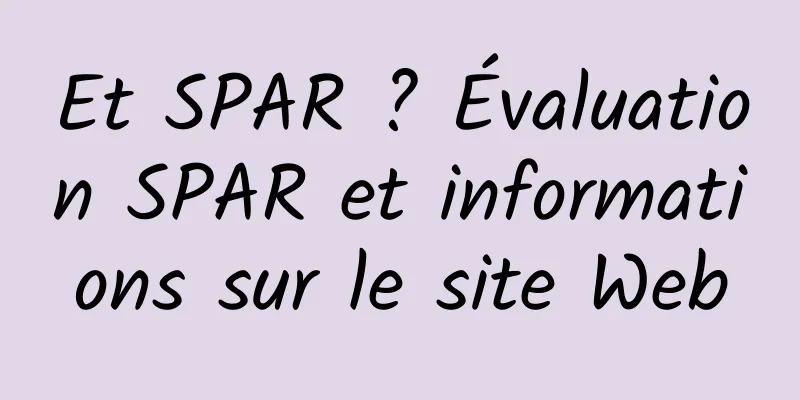 Et SPAR ? Évaluation SPAR et informations sur le site Web
