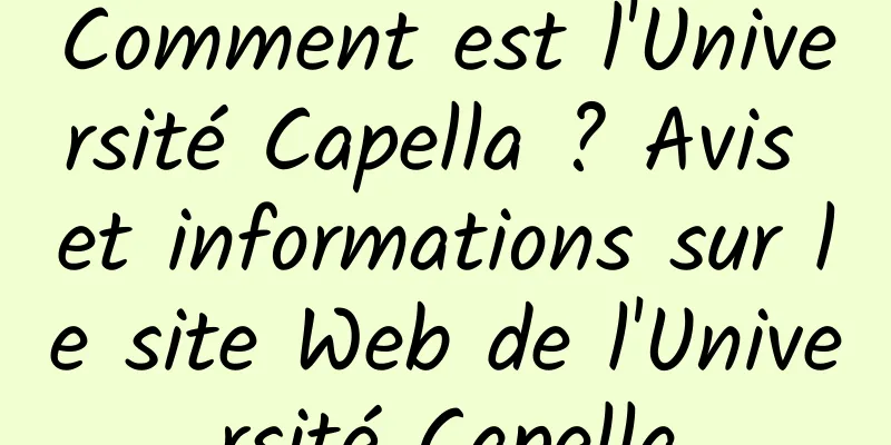 Comment est l'Université Capella ? Avis et informations sur le site Web de l'Université Capella