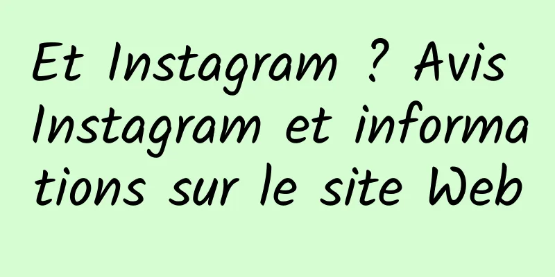 Et Instagram ? Avis Instagram et informations sur le site Web