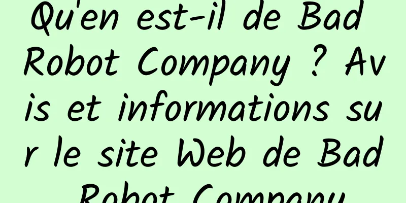 Qu'en est-il de Bad Robot Company ? Avis et informations sur le site Web de Bad Robot Company