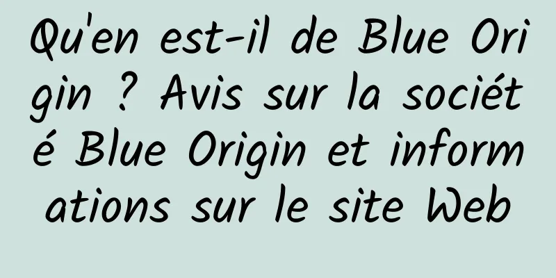 Qu'en est-il de Blue Origin ? Avis sur la société Blue Origin et informations sur le site Web