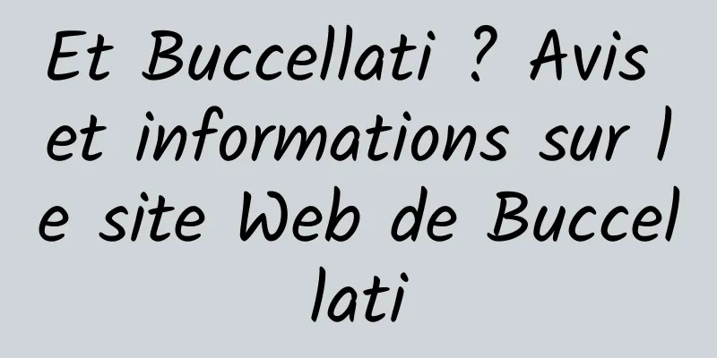 Et Buccellati ? Avis et informations sur le site Web de Buccellati