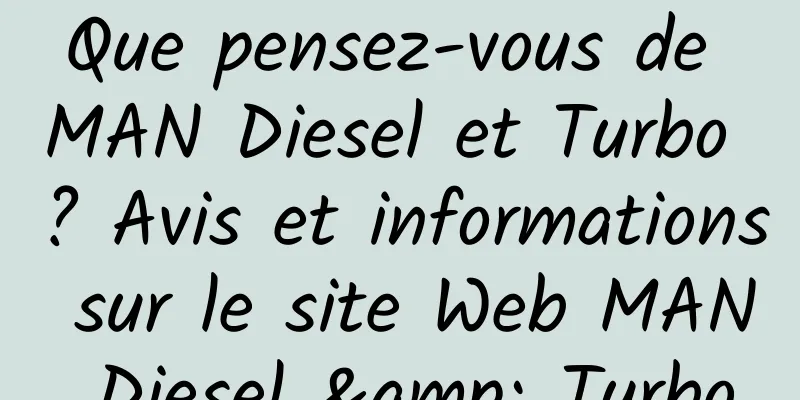 Que pensez-vous de MAN Diesel et Turbo ? Avis et informations sur le site Web MAN Diesel & Turbo