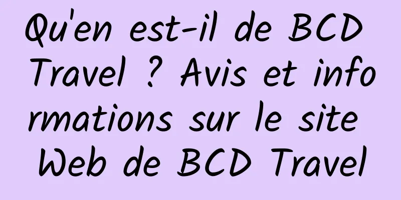 Qu'en est-il de BCD Travel ? Avis et informations sur le site Web de BCD Travel