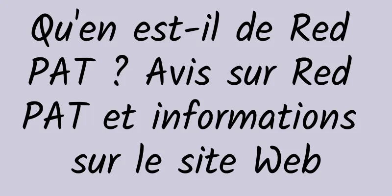 Qu'en est-il de Red PAT ? Avis sur Red PAT et informations sur le site Web