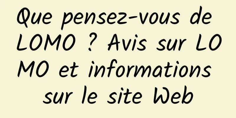 Que pensez-vous de LOMO ? Avis sur LOMO et informations sur le site Web