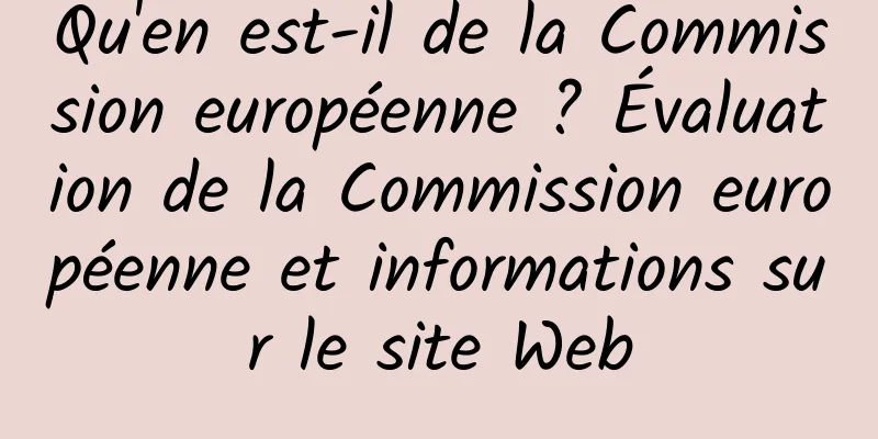 Qu'en est-il de la Commission européenne ? Évaluation de la Commission européenne et informations sur le site Web