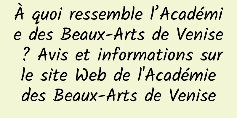 À quoi ressemble l’Académie des Beaux-Arts de Venise ? Avis et informations sur le site Web de l'Académie des Beaux-Arts de Venise