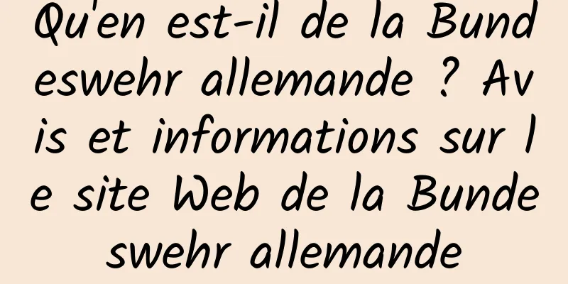 Qu'en est-il de la Bundeswehr allemande ? Avis et informations sur le site Web de la Bundeswehr allemande