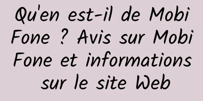 Qu'en est-il de MobiFone ? Avis sur MobiFone et informations sur le site Web