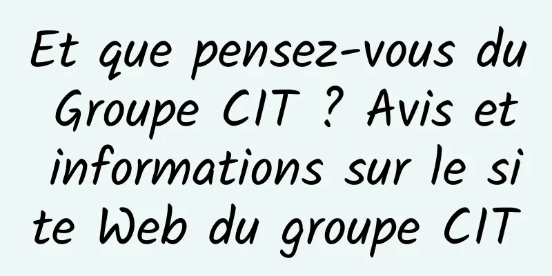 Et que pensez-vous du Groupe CIT ? Avis et informations sur le site Web du groupe CIT