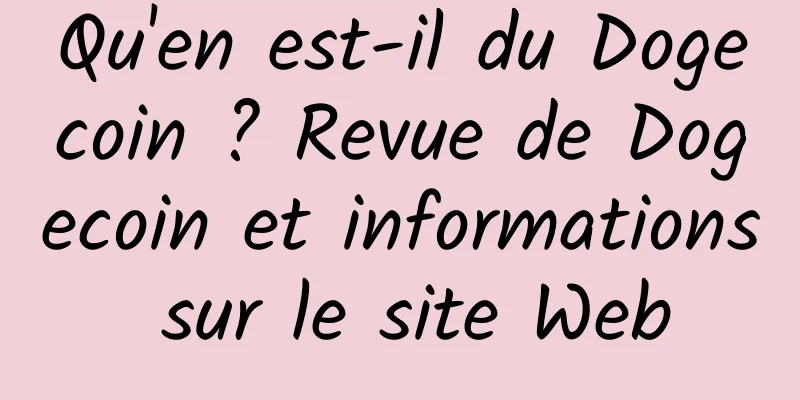 Qu'en est-il du Dogecoin ? Revue de Dogecoin et informations sur le site Web