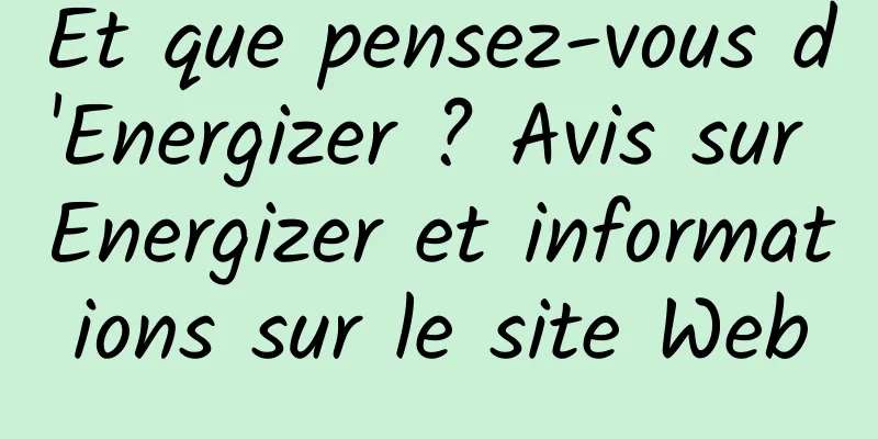 Et que pensez-vous d'Energizer ? Avis sur Energizer et informations sur le site Web