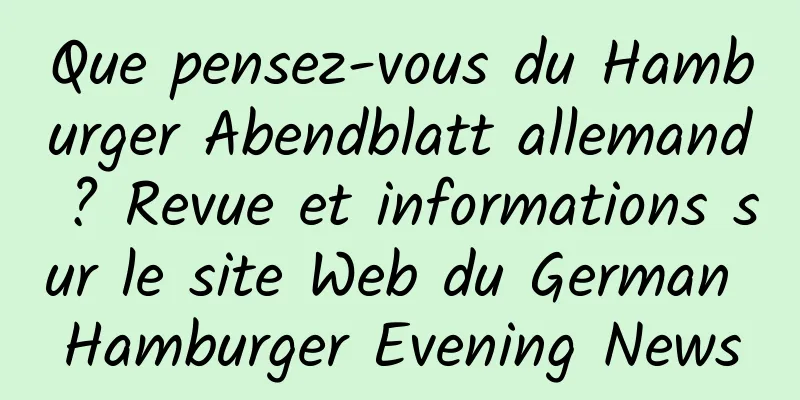 Que pensez-vous du Hamburger Abendblatt allemand ? Revue et informations sur le site Web du German Hamburger Evening News