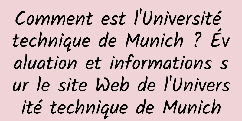 Comment est l'Université technique de Munich ? Évaluation et informations sur le site Web de l'Université technique de Munich