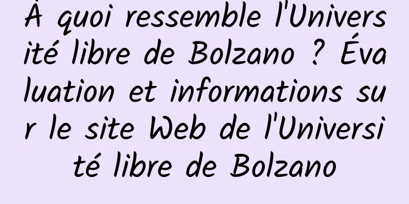À quoi ressemble l'Université libre de Bolzano ? Évaluation et informations sur le site Web de l'Université libre de Bolzano