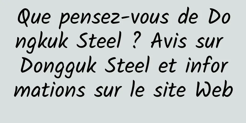 Que pensez-vous de Dongkuk Steel ? Avis sur Dongguk Steel et informations sur le site Web