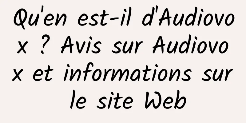 Qu'en est-il d'Audiovox ? Avis sur Audiovox et informations sur le site Web