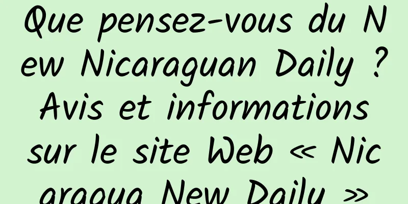 Que pensez-vous du New Nicaraguan Daily ? Avis et informations sur le site Web « Nicaragua New Daily »