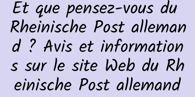 Et que pensez-vous du Rheinische Post allemand ? Avis et informations sur le site Web du Rheinische Post allemand