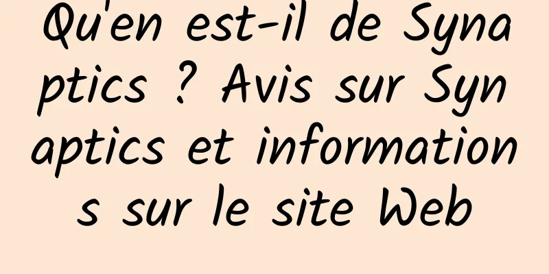 Qu'en est-il de Synaptics ? Avis sur Synaptics et informations sur le site Web