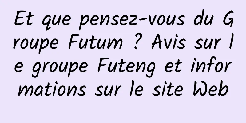 Et que pensez-vous du Groupe Futum ? Avis sur le groupe Futeng et informations sur le site Web