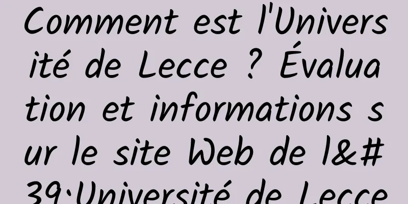 Comment est l'Université de Lecce ? Évaluation et informations sur le site Web de l'Université de Lecce