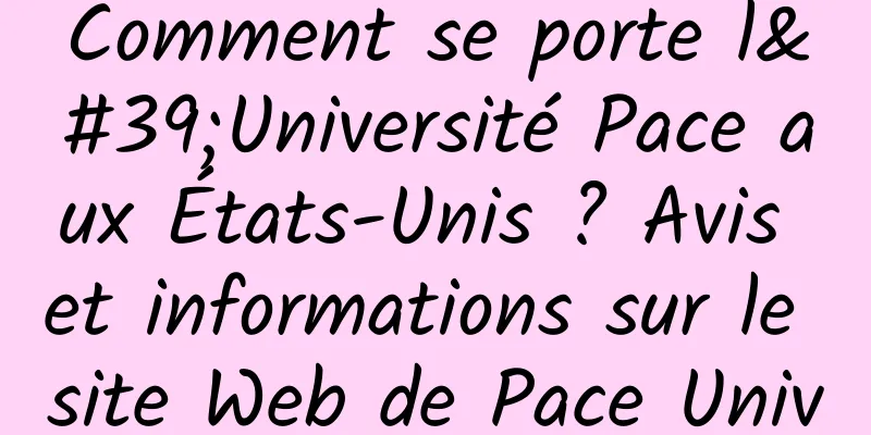 Comment se porte l'Université Pace aux États-Unis ? Avis et informations sur le site Web de Pace University aux États-Unis 