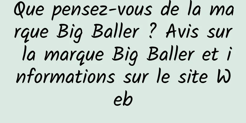 Que pensez-vous de la marque Big Baller ? Avis sur la marque Big Baller et informations sur le site Web