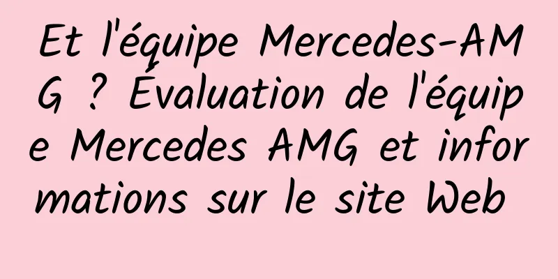 Et l'équipe Mercedes-AMG ? Évaluation de l'équipe Mercedes AMG et informations sur le site Web 