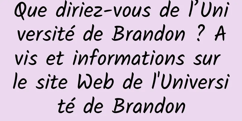 Que diriez-vous de l’Université de Brandon ? Avis et informations sur le site Web de l'Université de Brandon