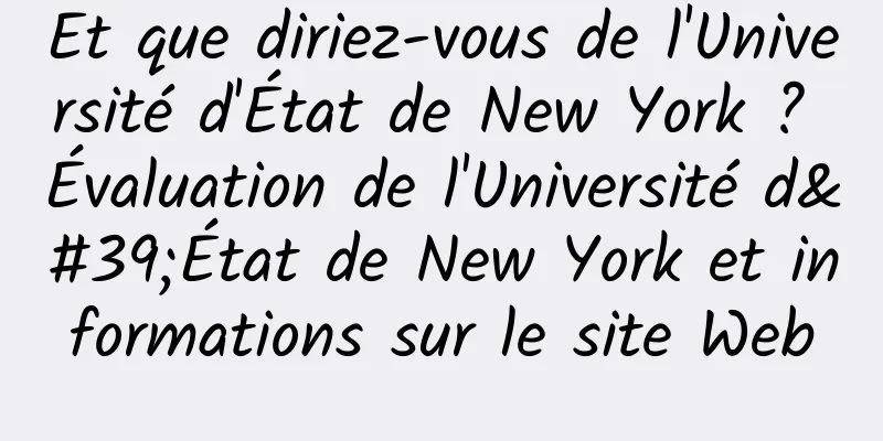 Et que diriez-vous de l'Université d'État de New York ? Évaluation de l'Université d'État de New York et informations sur le site Web