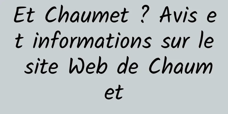 Et Chaumet ? Avis et informations sur le site Web de Chaumet