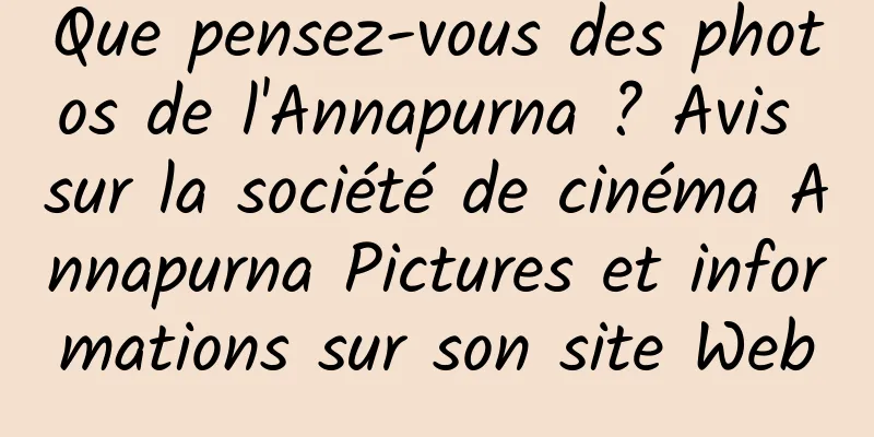 Que pensez-vous des photos de l'Annapurna ? Avis sur la société de cinéma Annapurna Pictures et informations sur son site Web
