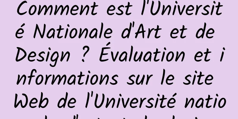 Comment est l'Université Nationale d'Art et de Design ? Évaluation et informations sur le site Web de l'Université nationale d'art et de design